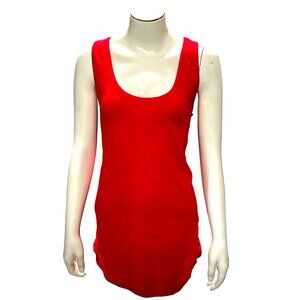 Ambiance Apparel Red Sleeveless Ruched Tank Top Tunic 2X Cotton Spandex Blend